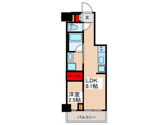 間取図 ﾌﾟﾗｳﾄﾞﾌﾗｯﾄ西日暮里ﾃﾞｨｱｰｼﾞｭ