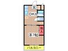セキスト稲毛 1DKの間取り