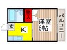 行徳パークハウスＡ 1Kの間取り