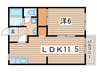サイレントハイムＢ 1LDKの間取り