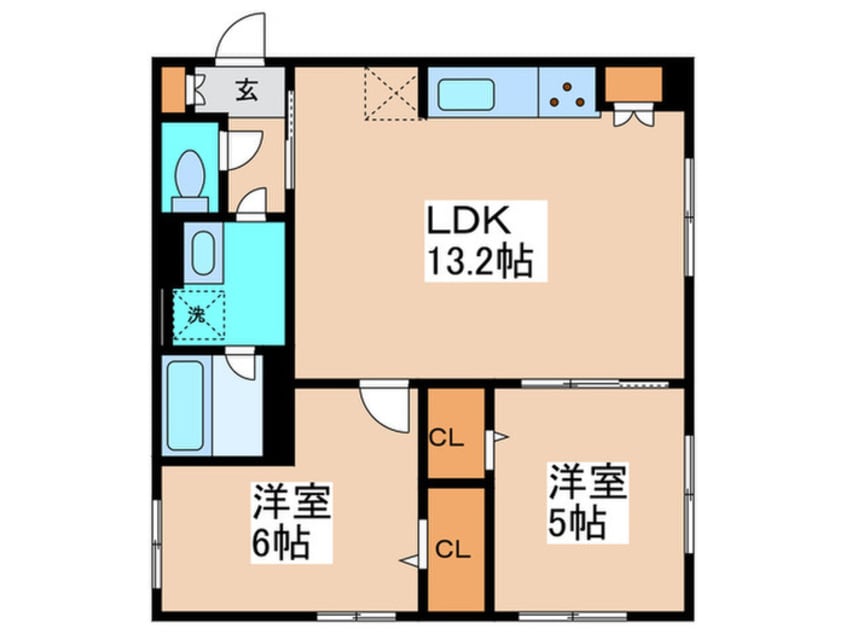 間取図 ツヴァイテ小竹向原
