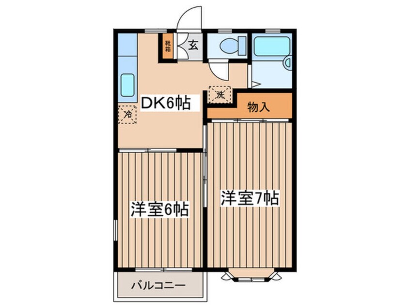 間取図 コ－トビレッジフジイ　Ｆ棟