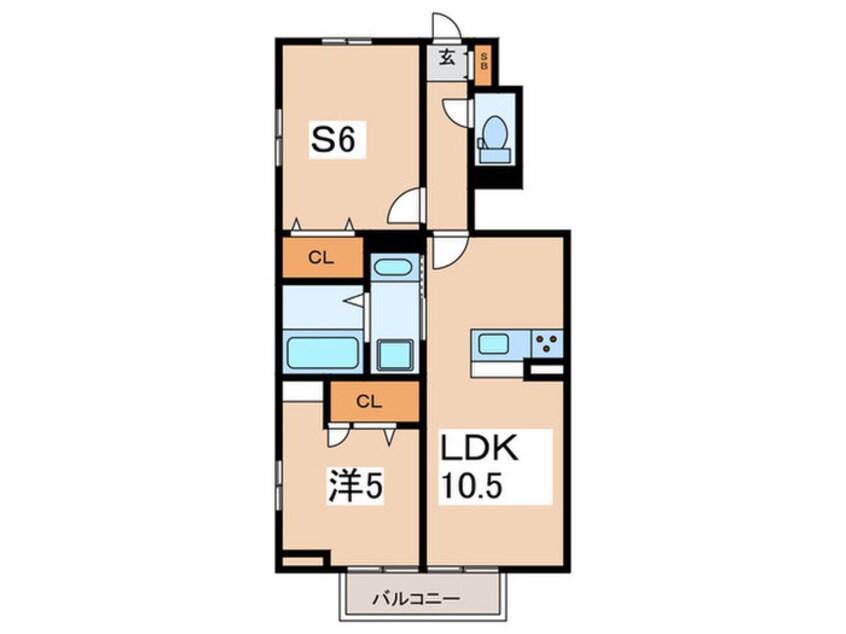 間取図 仮）D-room亀井野