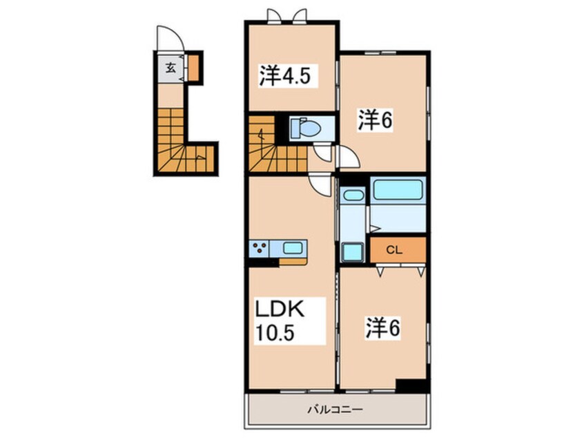 間取図 仮）D-room亀井野