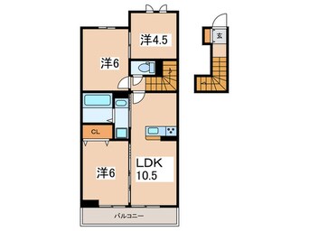 間取図 仮）D-room亀井野