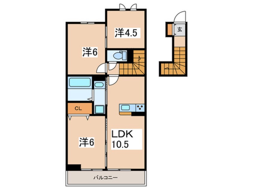 間取図 仮）D-room亀井野