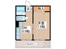 第二コーポ横田 1DKの間取り