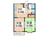 プラネットハイツⅡ 2DKの間取り
