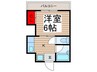 神山ビル 1Kの間取り