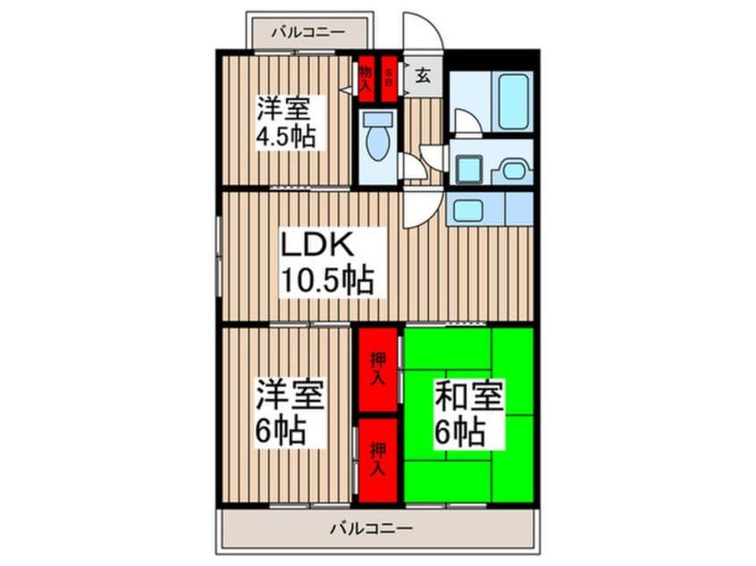 間取図 キャピタル南越谷