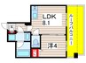 アーバネックス菊川Ⅱ 1LDKの間取り