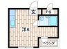 シャトル大恵Ｅ 1Rの間取り