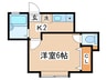 アベリア 1Kの間取り
