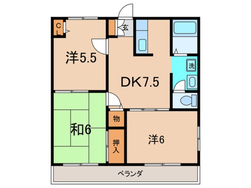 間取図 コ－ポ上用賀Ⅴ