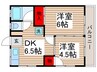 第一豊荘 2DKの間取り