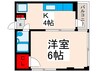三橋ビル 1Kの間取り