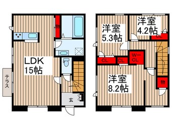 間取図 仮)上尾市瓦葺賃貸計画１号棟