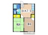 ドエル湘南 2DKの間取り