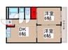 Ｃａｓａ　Ｂｒａｎｃａ１ 2DKの間取り