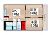 Ｃａｓａ　Ｂｒａｎｃａ１ 2DKの間取り