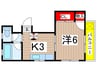 ニューアライ 1Kの間取り