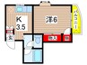 ニューアライ 1Kの間取り