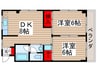 仁幸マンション 2DKの間取り