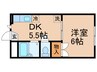 ハ－プハイツ 1DKの間取り