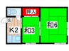 陽光荘 2Kの間取り