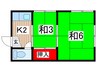 陽光荘 2Kの間取り