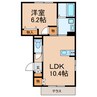 メゾン・ベル・アンジュ 1LDKの間取り
