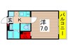 Alber五反野 1Kの間取り