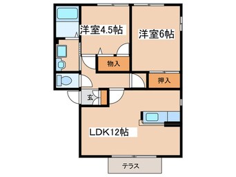 間取図 プランドール・カーサＢ