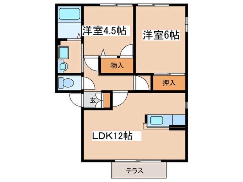 間取図 プランドール・カーサＢ