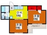 岩瀬ﾋﾞﾙ 2DKの間取り