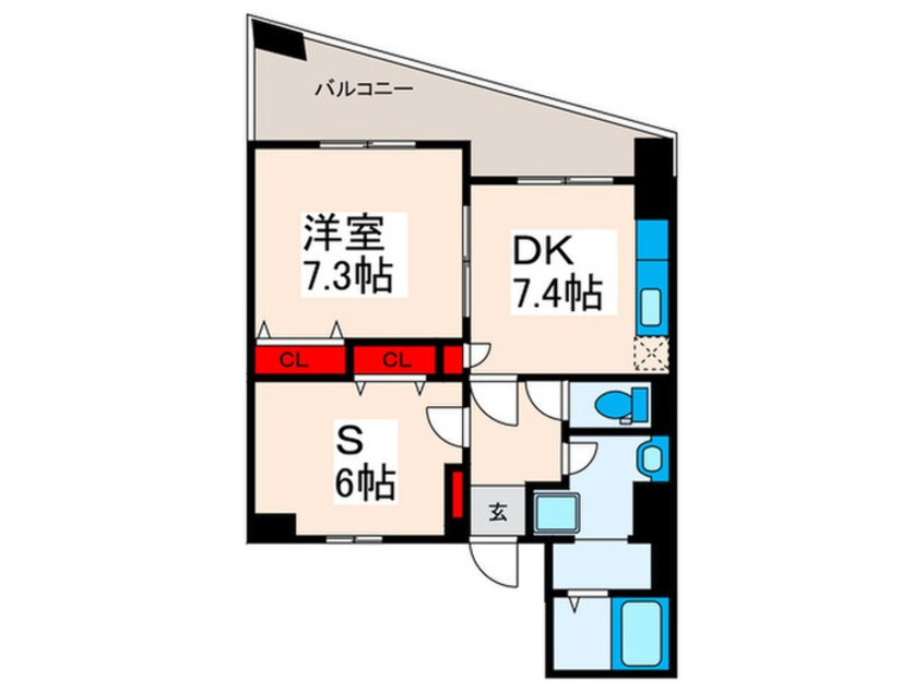 間取図 アブレスト西日暮里