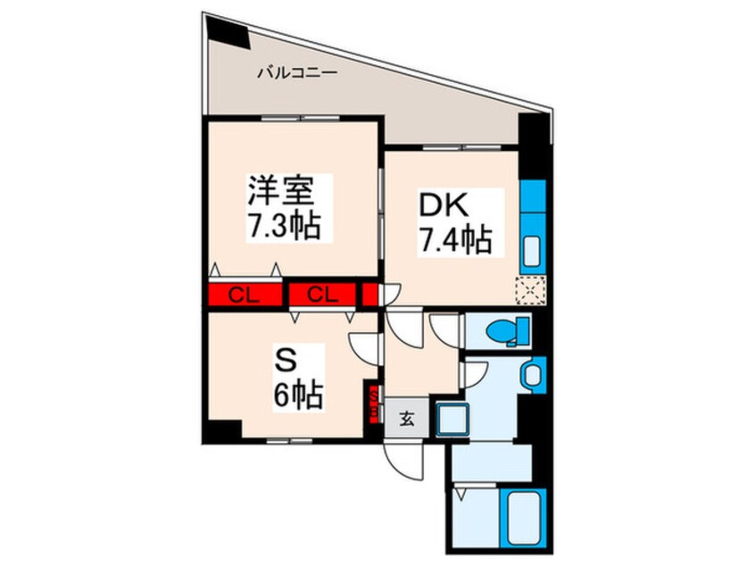 間取図 アブレスト西日暮里