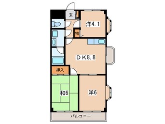 間取図 ア－クヒルズ佐須開成(3F)