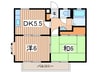 ジュネスつおかＢ 2DKの間取り