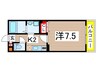 パルズプレイス 1Kの間取り