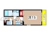 パルズプレイス 1Kの間取り