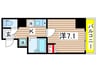 プライムアーバン住吉 1Kの間取り