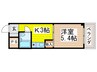 カメリアハウス 1Kの間取り