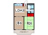 富士ビル 2LDKの間取り