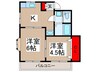 コジマハイツ 2Kの間取り