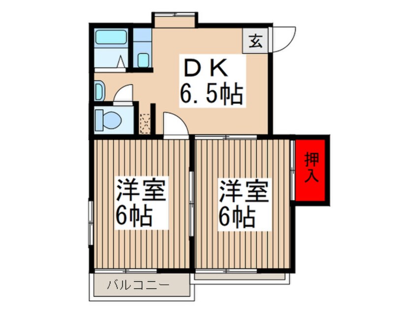 間取図 タウニーポプラ　２