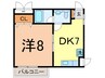 シャンリビエール 1DKの間取り