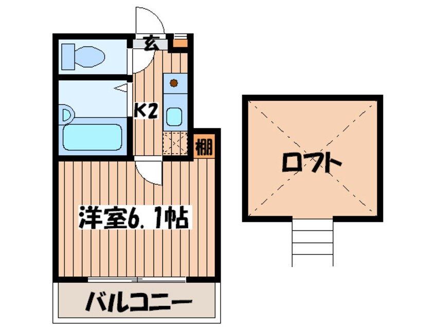 間取図 ロッシェル南台第６