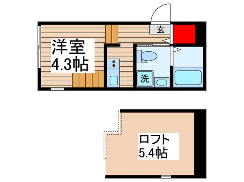 間取図 仮)北小岩四丁目⑦コーポ