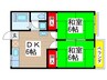 ベルゾ－ネ小林 2DKの間取り
